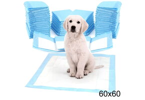 Honden plasmat - 60x60 cm - wit/blauw - geurverminderend