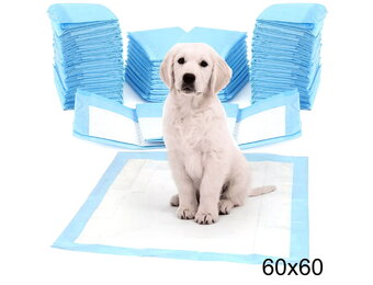 Honden plasmat - 60x60 cm - wit/blauw - geurverminderend
