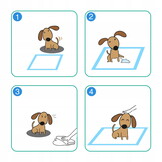 Honden plasmat - 60x60 cm - wit/blauw - geurverminderend