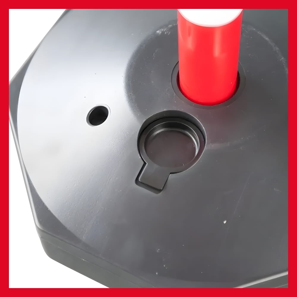 Verkeerspaaltje - 90 cm hoog - rood-wit - vulbare basis