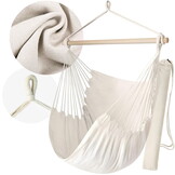 Hangstoel - hangmat - beige - 130x100 cm - inclusief hoes