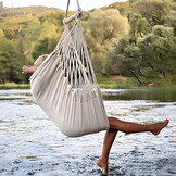 Hangstoel - hangmat - beige - 130x100 cm - inclusief hoes