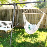 Hangstoel - hangmat - beige - 130x100 cm - inclusief hoes