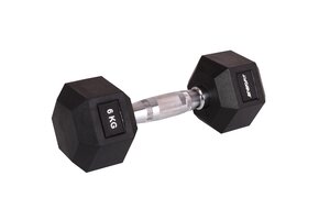 Hex dumbbell - 6 kg - antislip - geribbelde grip