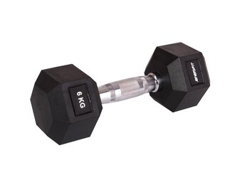 Hex dumbbell - 6 kg - antislip - geribbelde grip