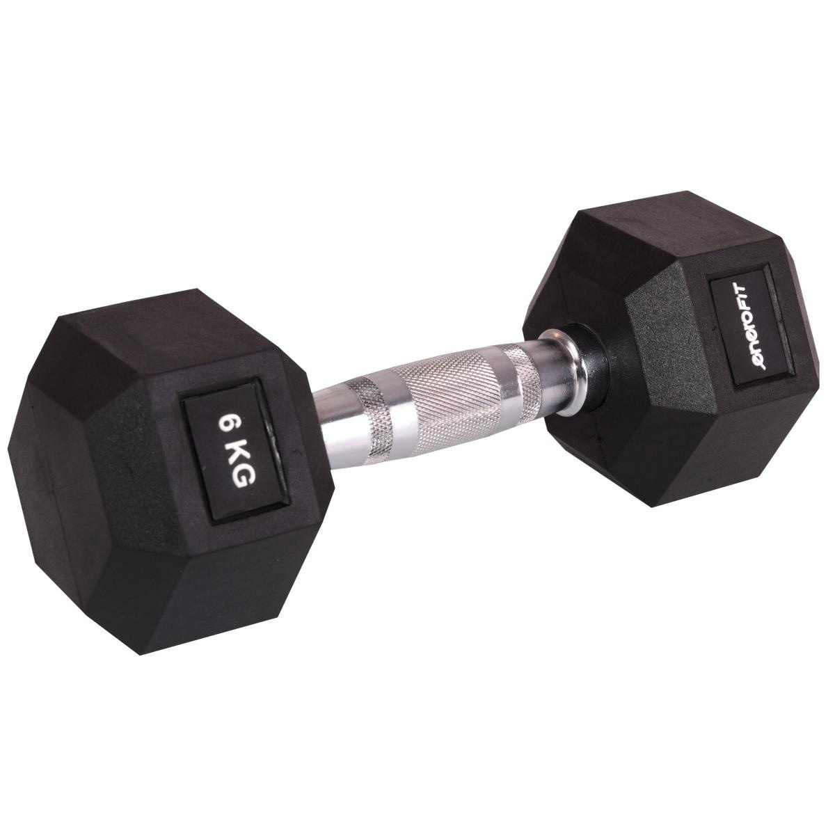 Hex dumbbell - 6 kg - antislip - geribbelde grip