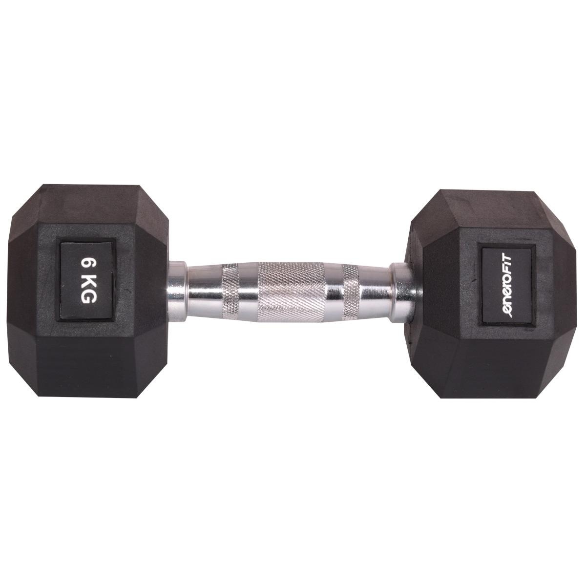 Hex dumbbell - 6 kg - antislip - geribbelde grip