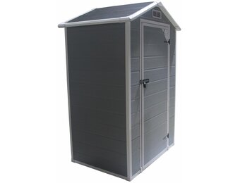 Kunststof tuinhuis - donkergrijs - UV-bestendig dak - ventilatierooster