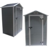 Kunststof tuinhuis - donkergrijs - UV-bestendig dak - ventilatierooster