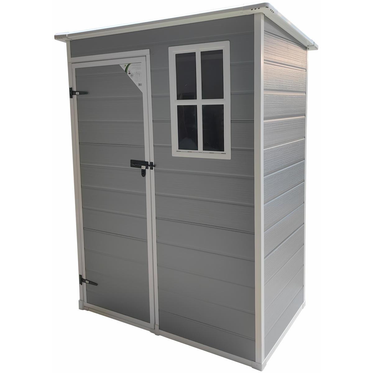 Tuinhuisje - grijs - 152x91x192,5 cm - duurzaam kunststof