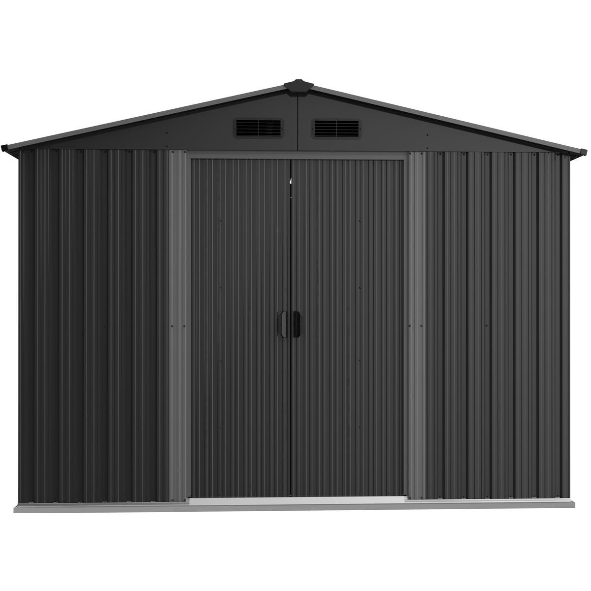 Metalen tuinhuis - grijs - 257x205x202 cm - dubbel dak
