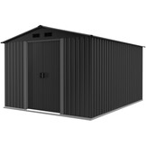 Metalen tuinhuis - 257x312x202 cm - gegalvaniseerd staal - dubbele deuren