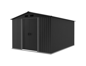 Metalen tuinhuis - 257x312x202 cm - gegalvaniseerd staal - dubbele deuren