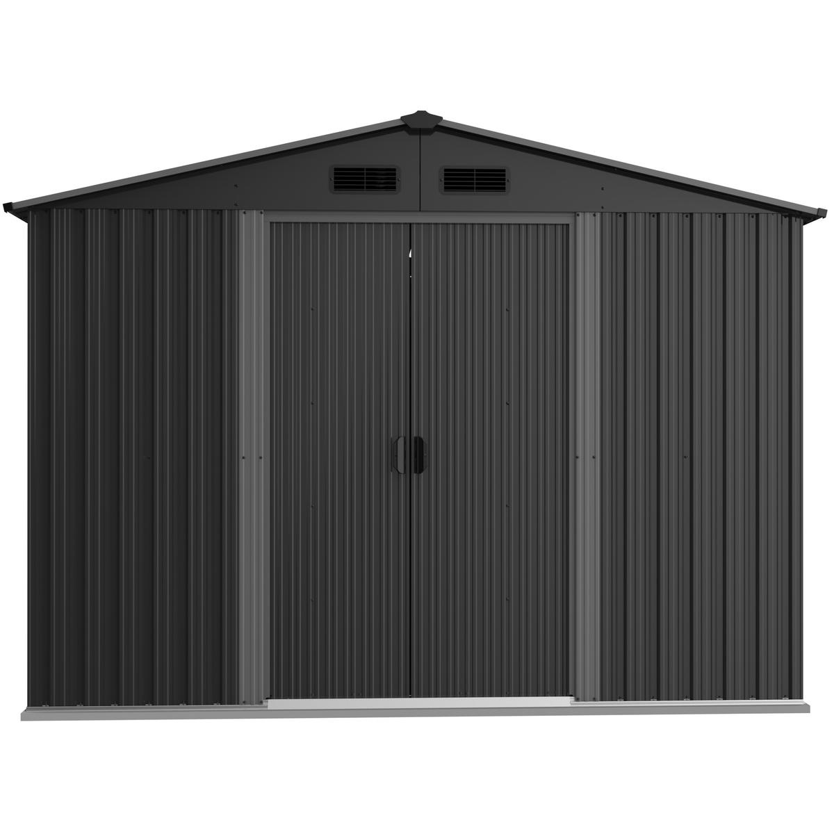 Metalen tuinhuis - 257x312x202 cm - gegalvaniseerd staal - dubbele deuren
