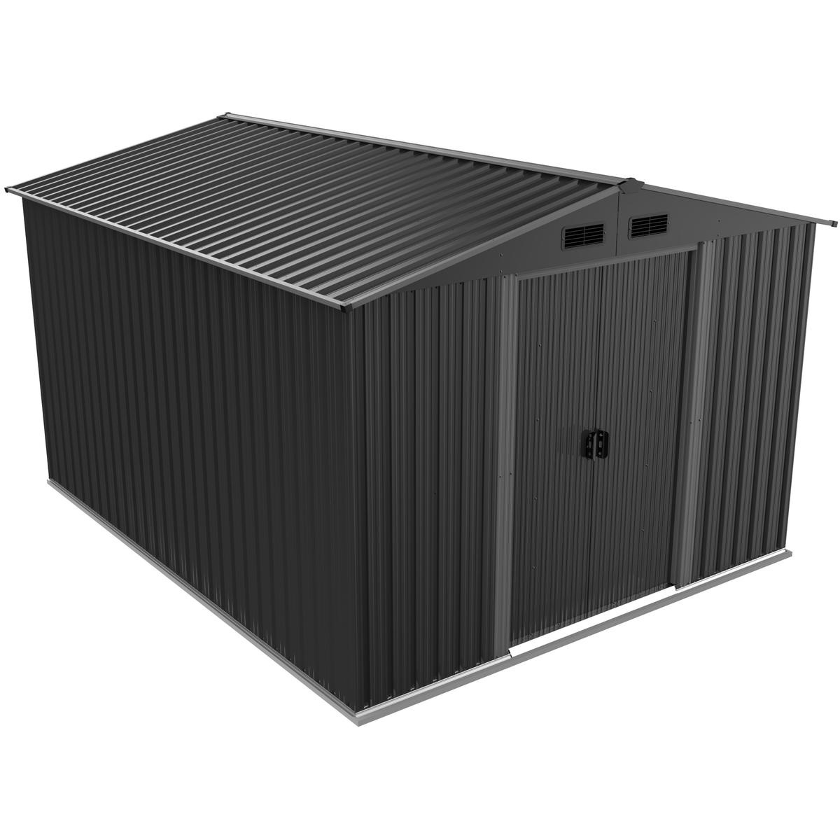 Metalen tuinhuis - 257x312x202 cm - gegalvaniseerd staal - dubbele deuren