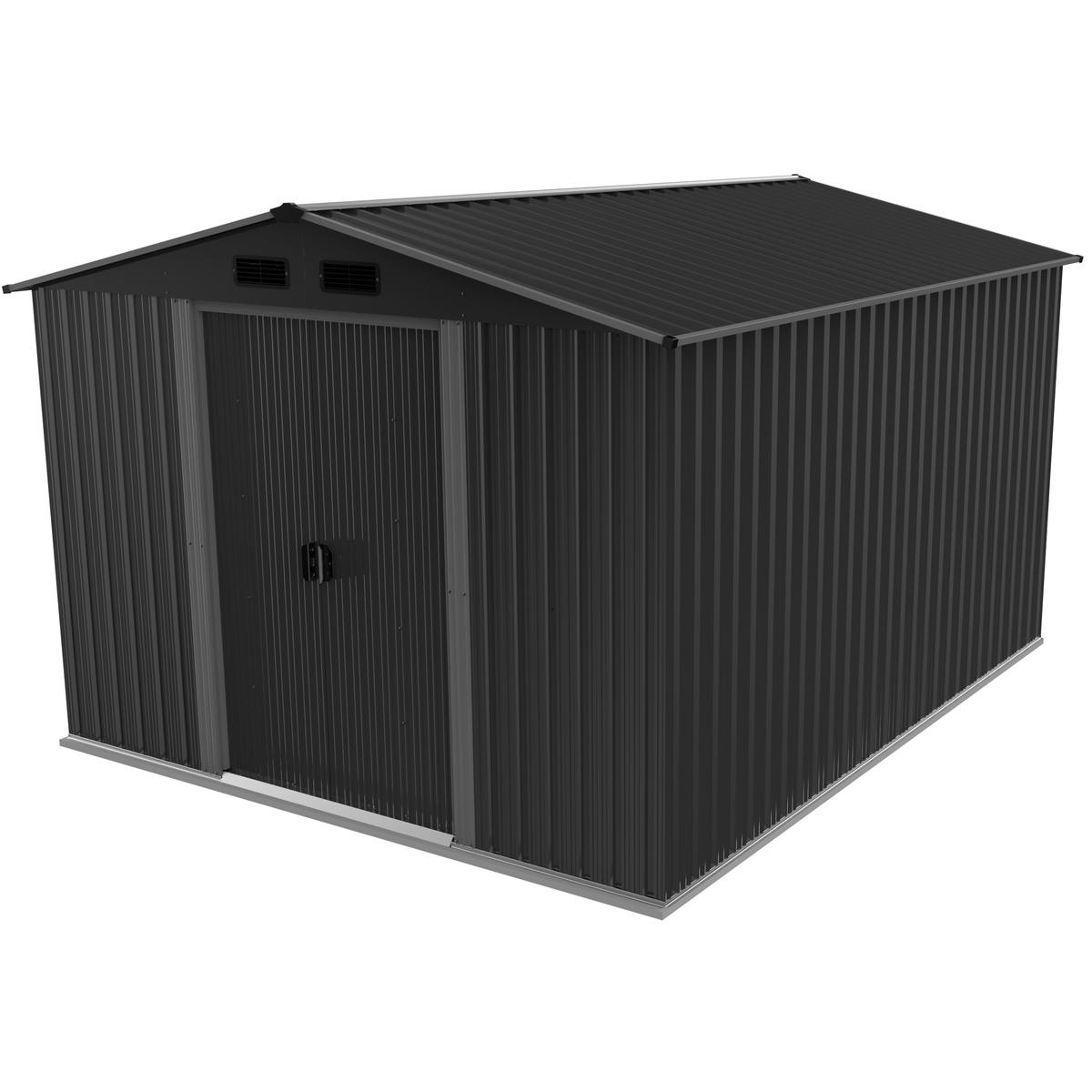 Metalen tuinhuis - 257x312x202 cm - gegalvaniseerd staal - dubbele deuren