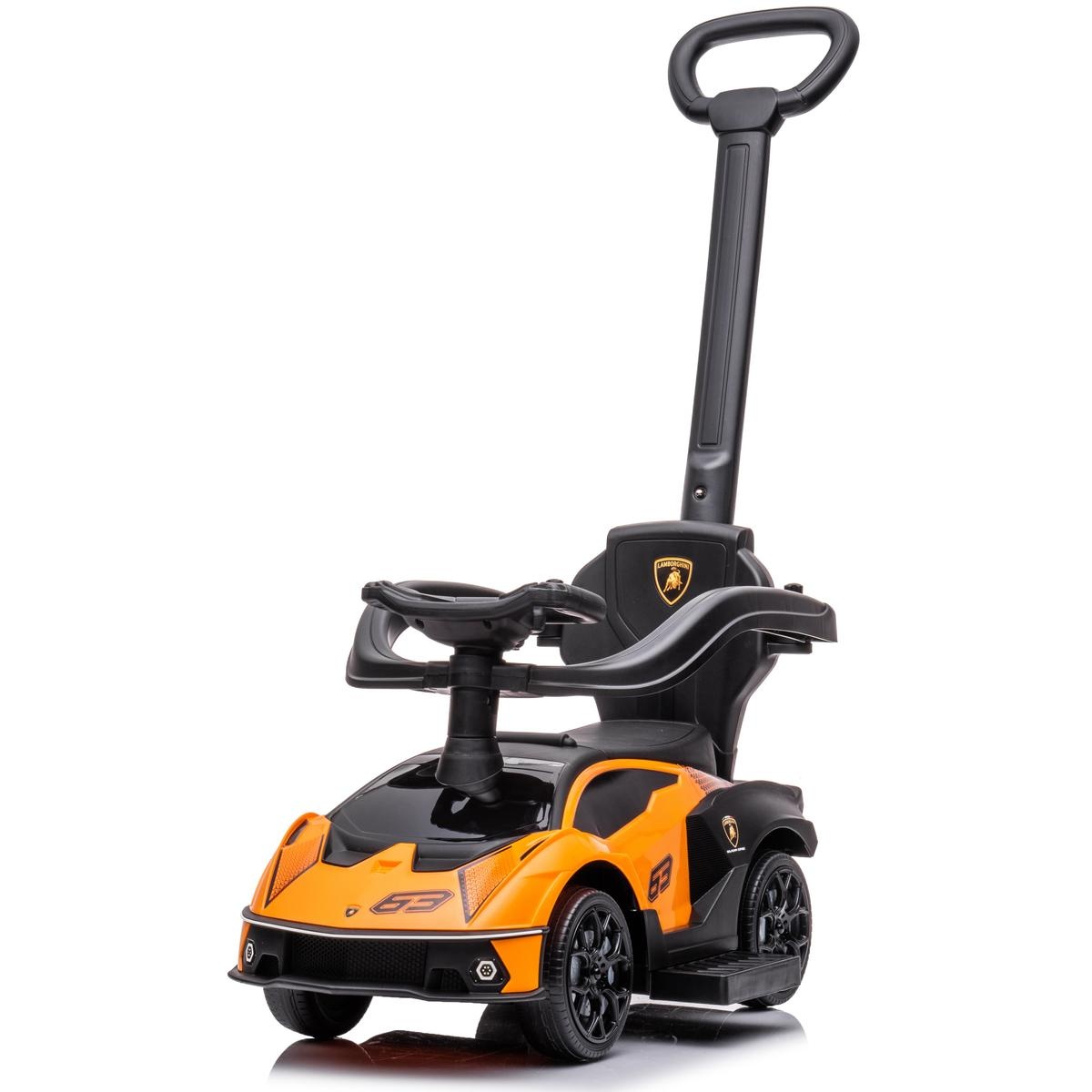 Loopauto - sport Lamborghini - oranje -veiligheidsbarrières - opbergruimte