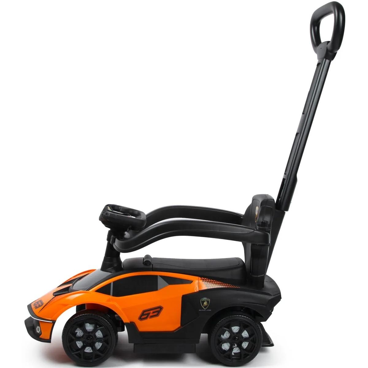 Loopauto - sport Lamborghini - oranje -veiligheidsbarrières - opbergruimte