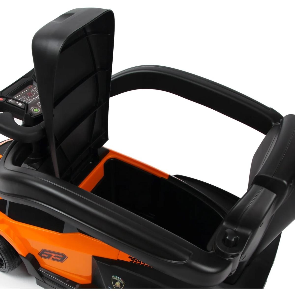 Loopauto - sport Lamborghini - oranje -veiligheidsbarrières - opbergruimte