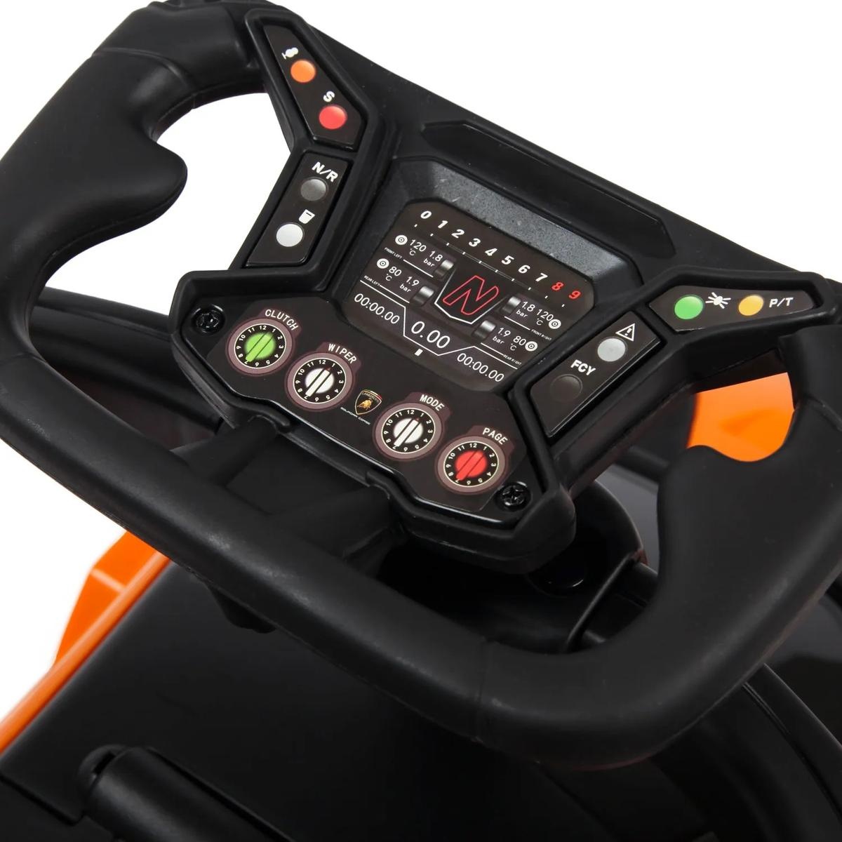 Loopauto - sport Lamborghini - oranje -veiligheidsbarrières - opbergruimte
