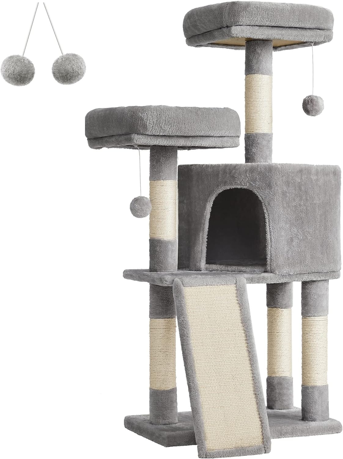 Krabpaal kat - lichtgrijs - 50x35x115 cm - sisaltouw