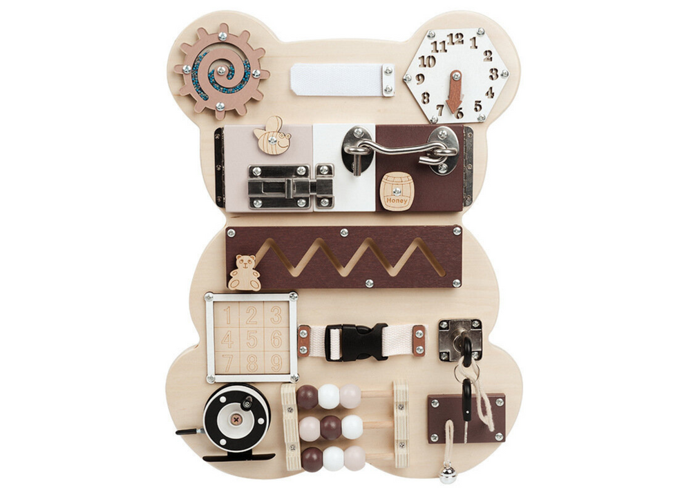 Sensomotorisch speelgoed - teddybeer - 14 elementen - hout