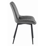 Eetkamerstoel - VERDO - donkergrijs - fluweel - metaal