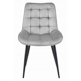 BERA stoel - set van 2 - zilvergrijs - fluwelen zitting - 88x54x60 cm