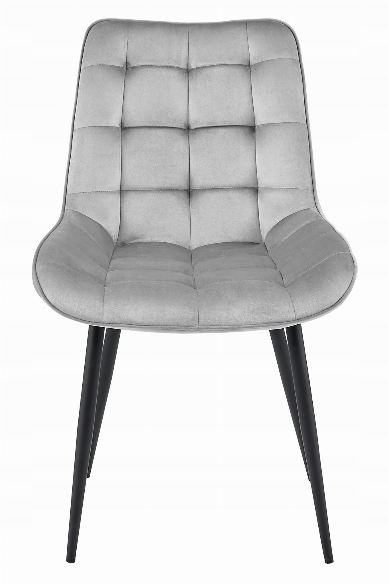 BERA stoel - set van 2 - zilvergrijs - fluwelen zitting - 88x54x60 cm