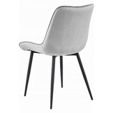 BERA stoel - set van 2 - zilvergrijs - fluwelen zitting - 88x54x60 cm