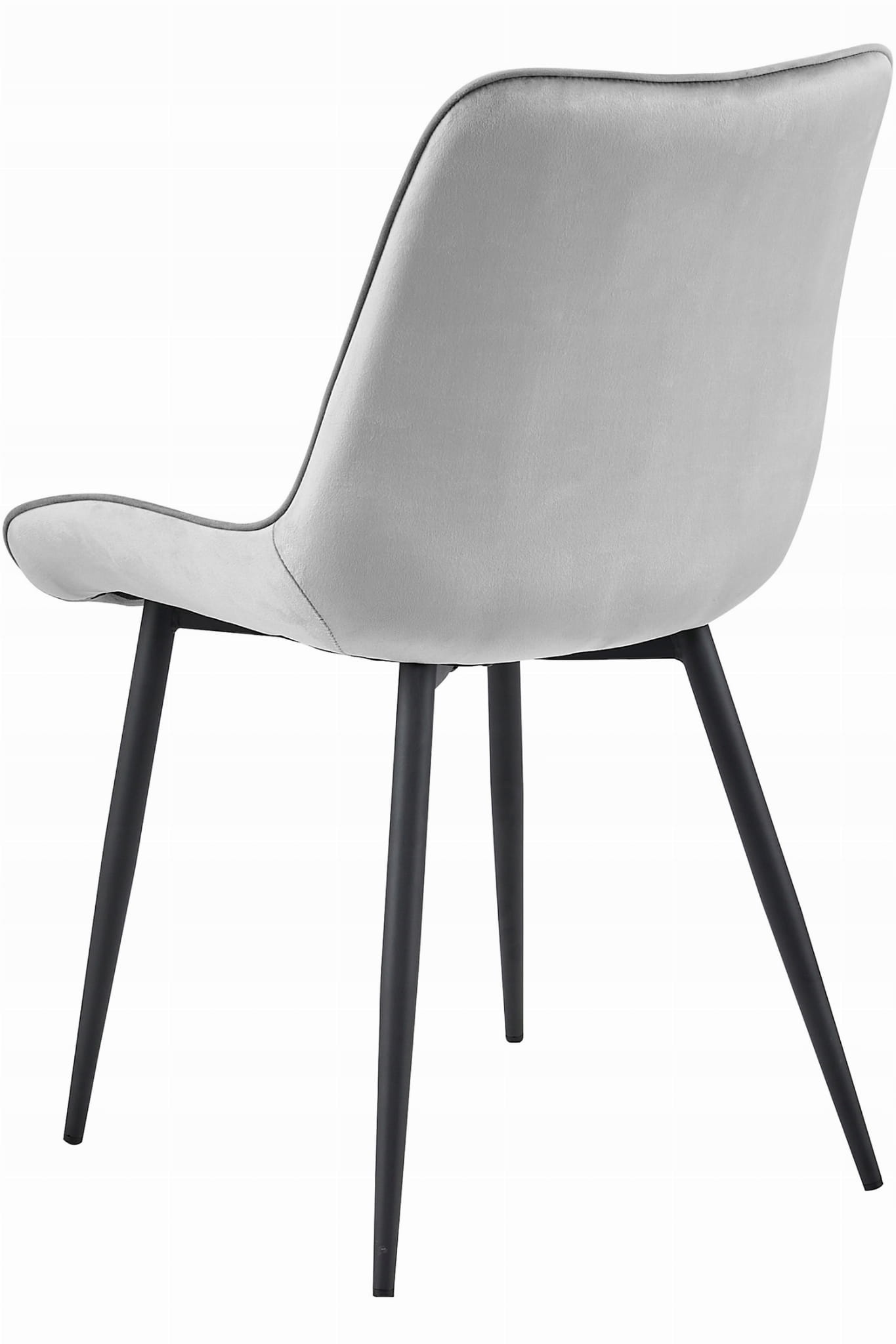 BERA stoel - set van 2 - zilvergrijs - fluwelen zitting - 88x54x60 cm