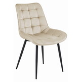 Eetkamerstoel BERA - 4 stuks - beige - fluweel - 88x54x60 cm