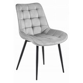 BERA stoel - 3 stuks - zilvergrijs - fluwelen zitting