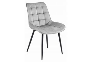 BERA stoel - 3 stuks - zilvergrijs - fluwelen zitting