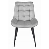 BERA stoel - 3 stuks - zilvergrijs - fluwelen zitting