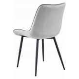 BERA stoel - 3 stuks - zilvergrijs - fluwelen zitting