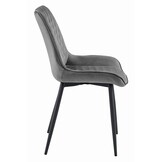 Eetkamerstoel - VERDO - 4 stuks - donkergrijs - fluweel