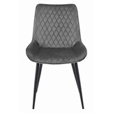 Eetkamerstoel - VERDO - 4 stuks - donkergrijs - fluweel