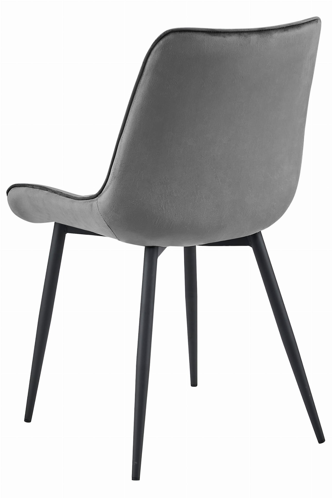 Eetkamerstoel - VERDO - 4 stuks - donkergrijs - fluweel