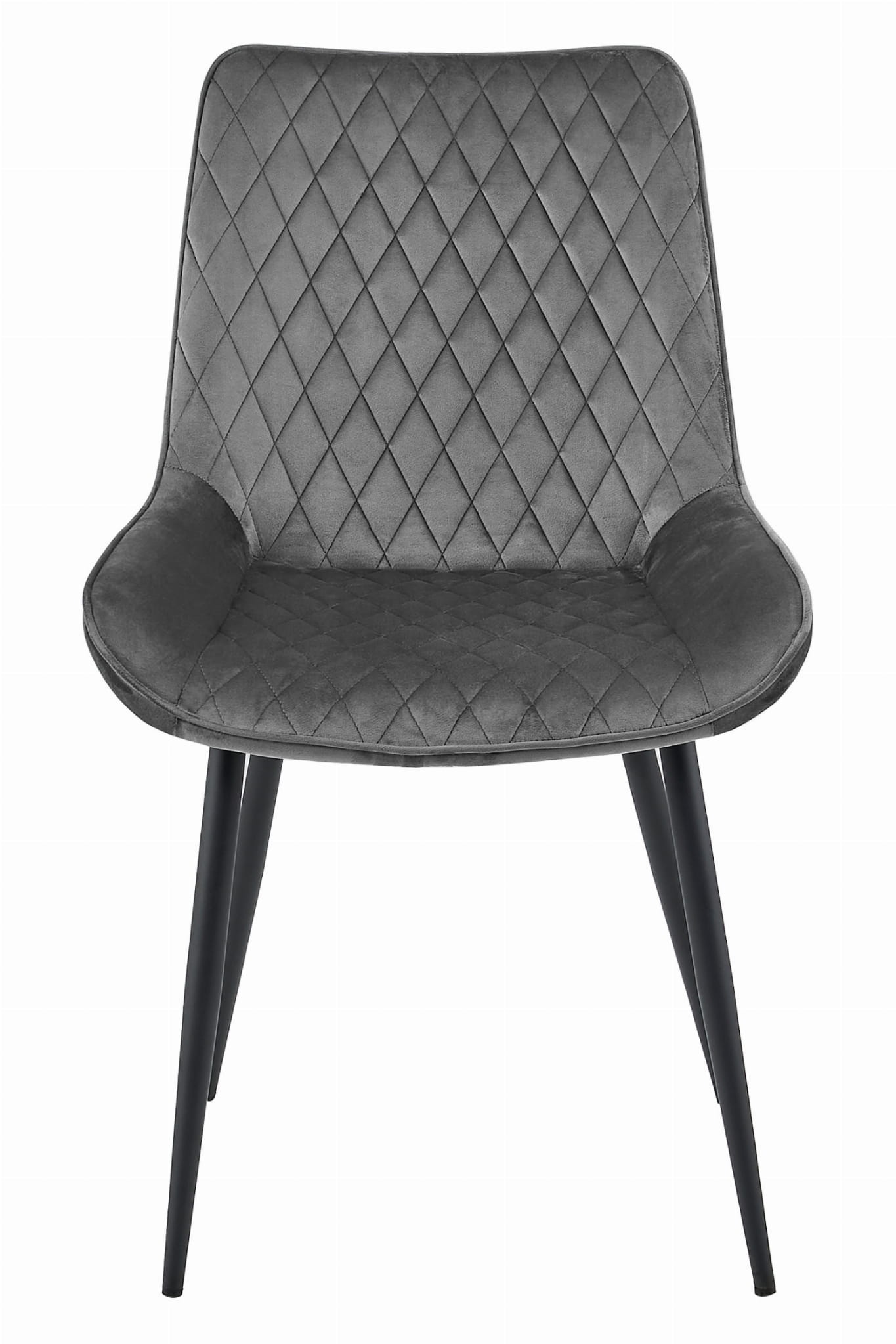 Eetkamerstoel - VERDO - set van 2 - donkergrijs - velours zitvlak