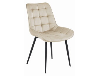 Eetkamerstoel - BERA - 2 stuks - beige - fluwelen zitvlak - 88x54x60 cm