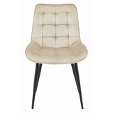 Eetkamerstoel - BERA - 2 stuks - beige - fluwelen zitvlak - 88x54x60 cm