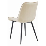 Eetkamerstoel - BERA - 2 stuks - beige - fluwelen zitvlak - 88x54x60 cm