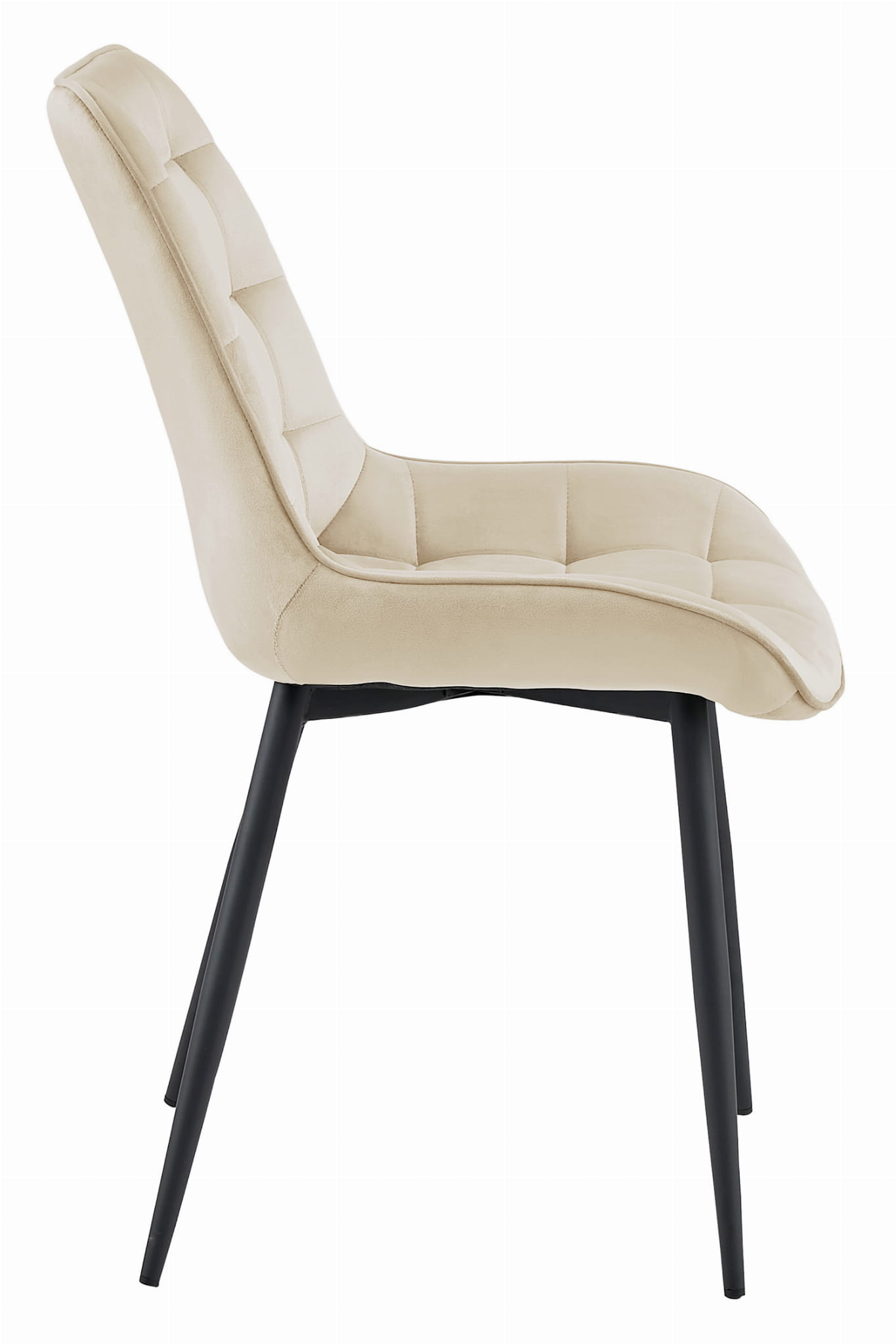 Eetkamerstoel - BERA - 2 stuks - beige - fluwelen zitvlak - 88x54x60 cm