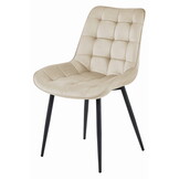 Eetkamerstoel - BERA - 2 stuks - beige - fluwelen zitvlak - 88x54x60 cm