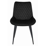 Eetkamerstoel - VERDO - zwart - fluwelen zitting - 88x54.5x59.5 cm