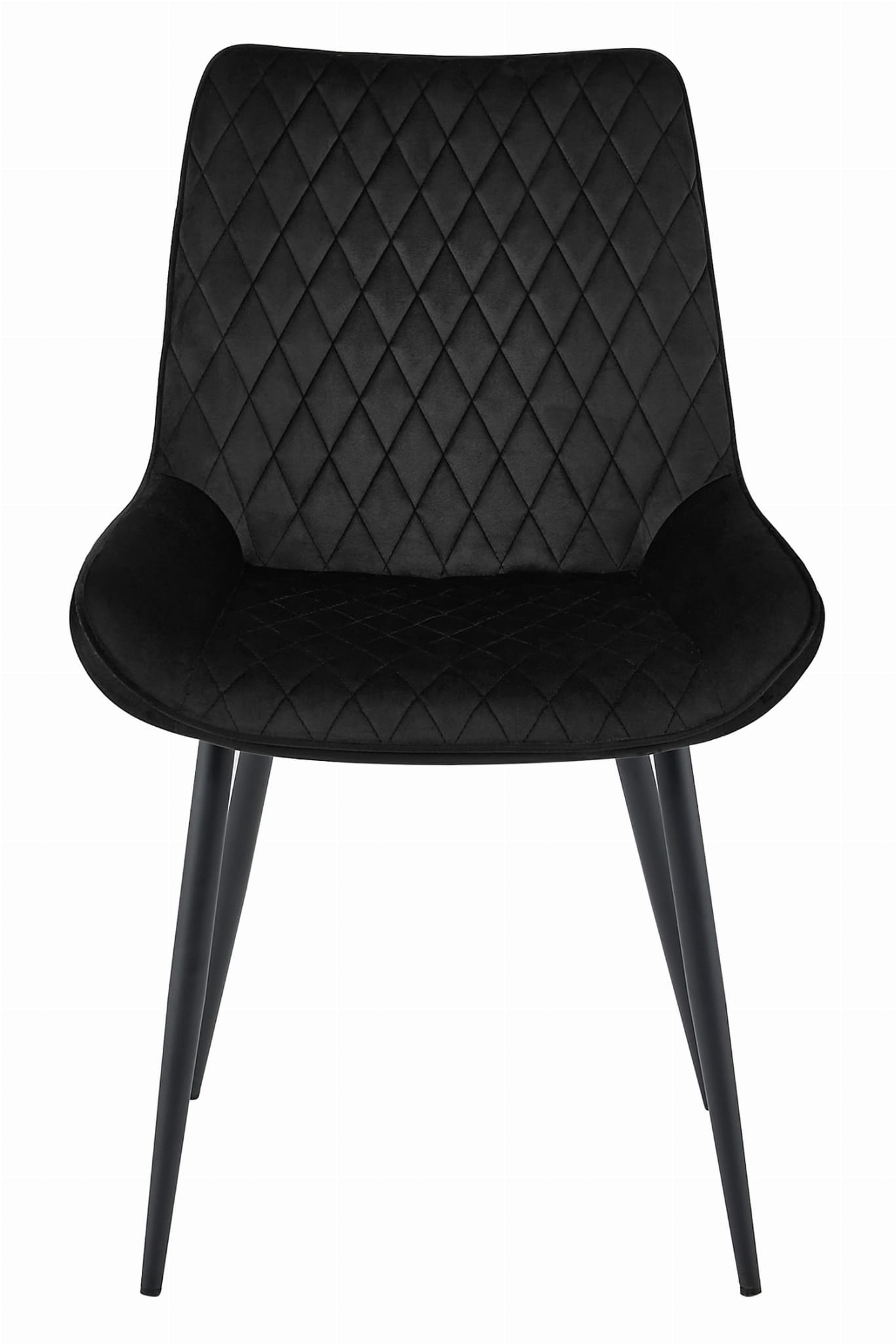 Eetkamerstoel - VERDO - zwart - fluwelen zitting - 88x54.5x59.5 cm