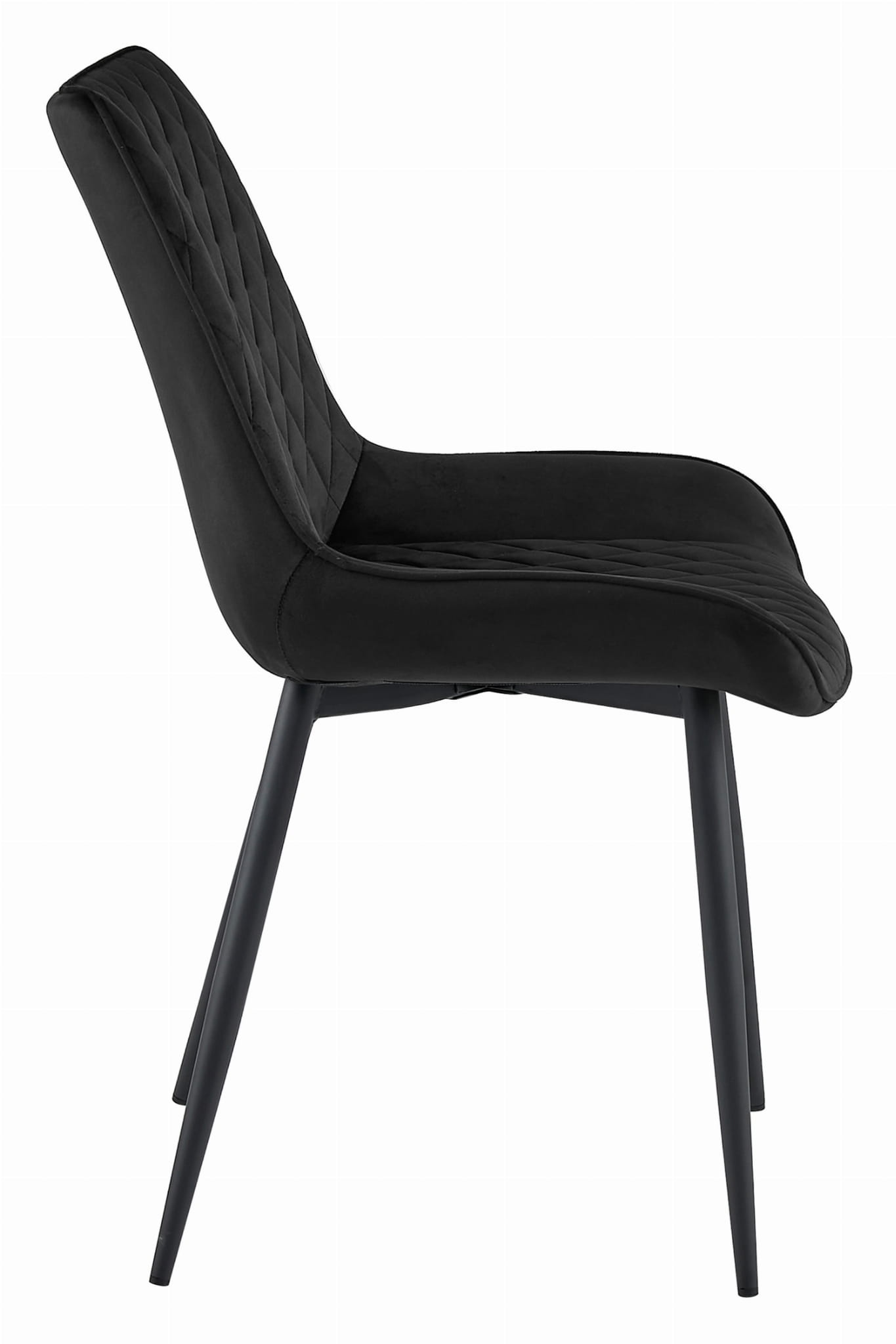 Eetkamerstoel - VERDO - zwart - fluwelen zitting - 88x54.5x59.5 cm