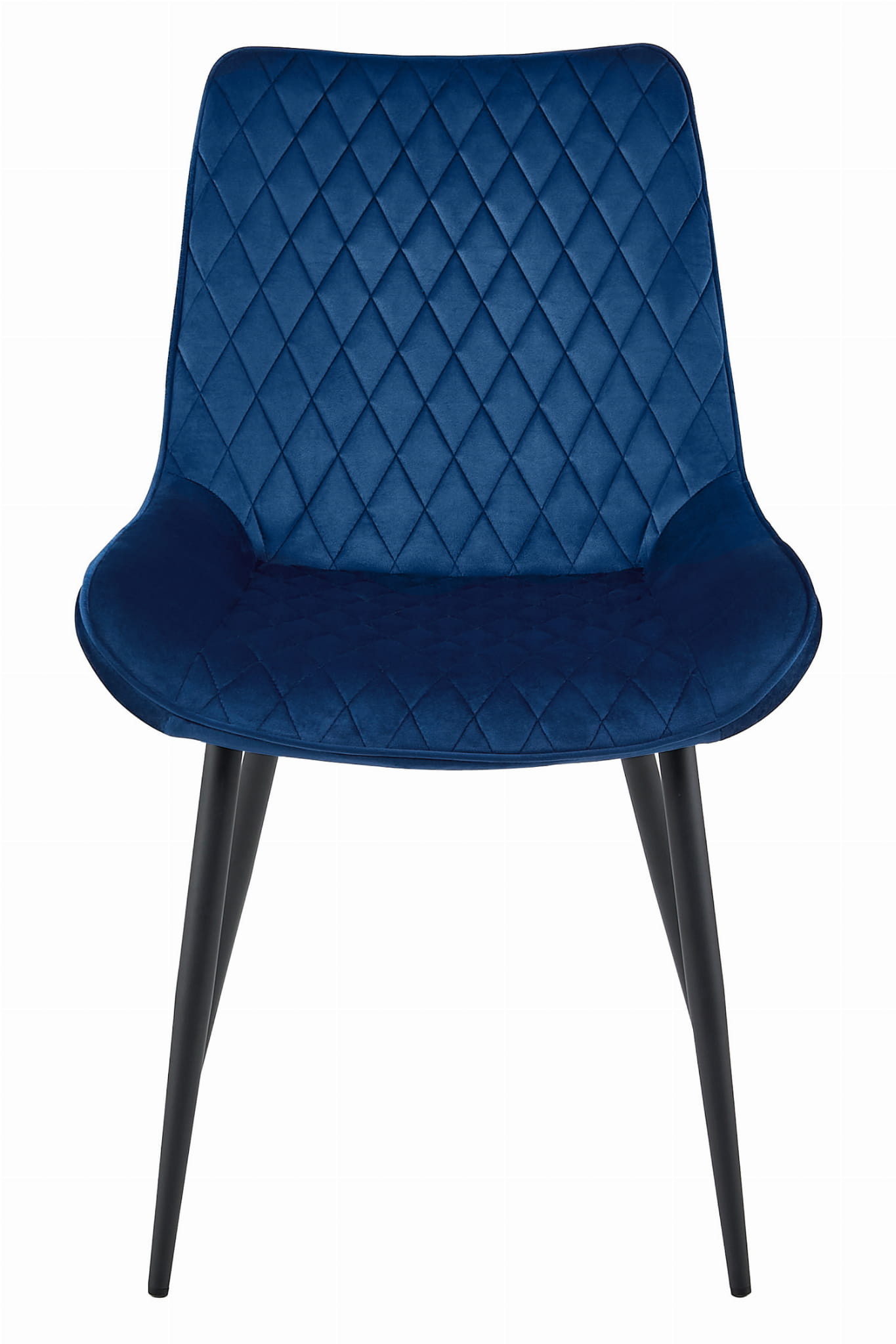 Eetkamerstoel - VERDO - marineblauw - fluwelen zitting - 88x54,5x59,5 cm