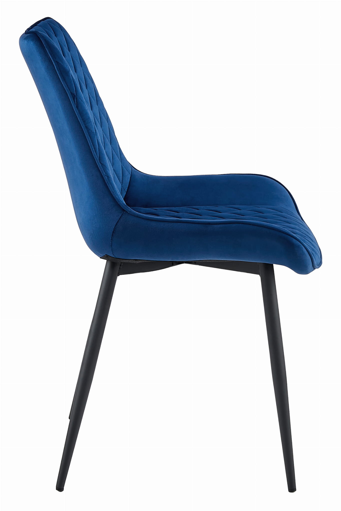 Eetkamerstoel - VERDO - marineblauw - fluwelen zitting - 88x54,5x59,5 cm